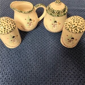 We Can Build A Snowman - Sugar, Creamer, Salt and Pepper Set